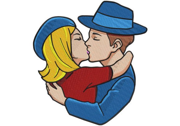 Embroidery Digitizing - Kissing Couple