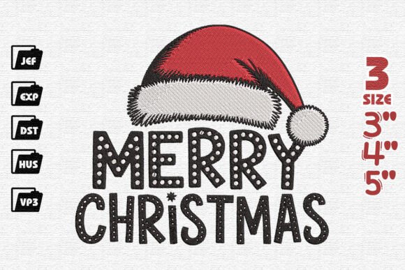 Merry Christmas Embroidery, Santa Style