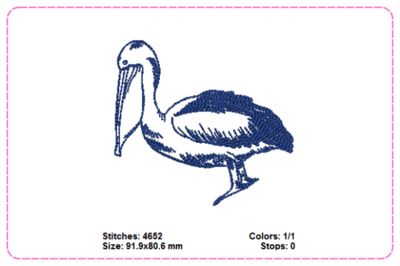 Pelican Embroidery Designs
